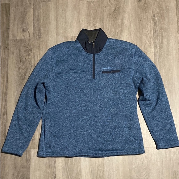 Men's Blue Eddie‎ Bauer Half-Zip Sweater Pullover - Picture 1 of 4
